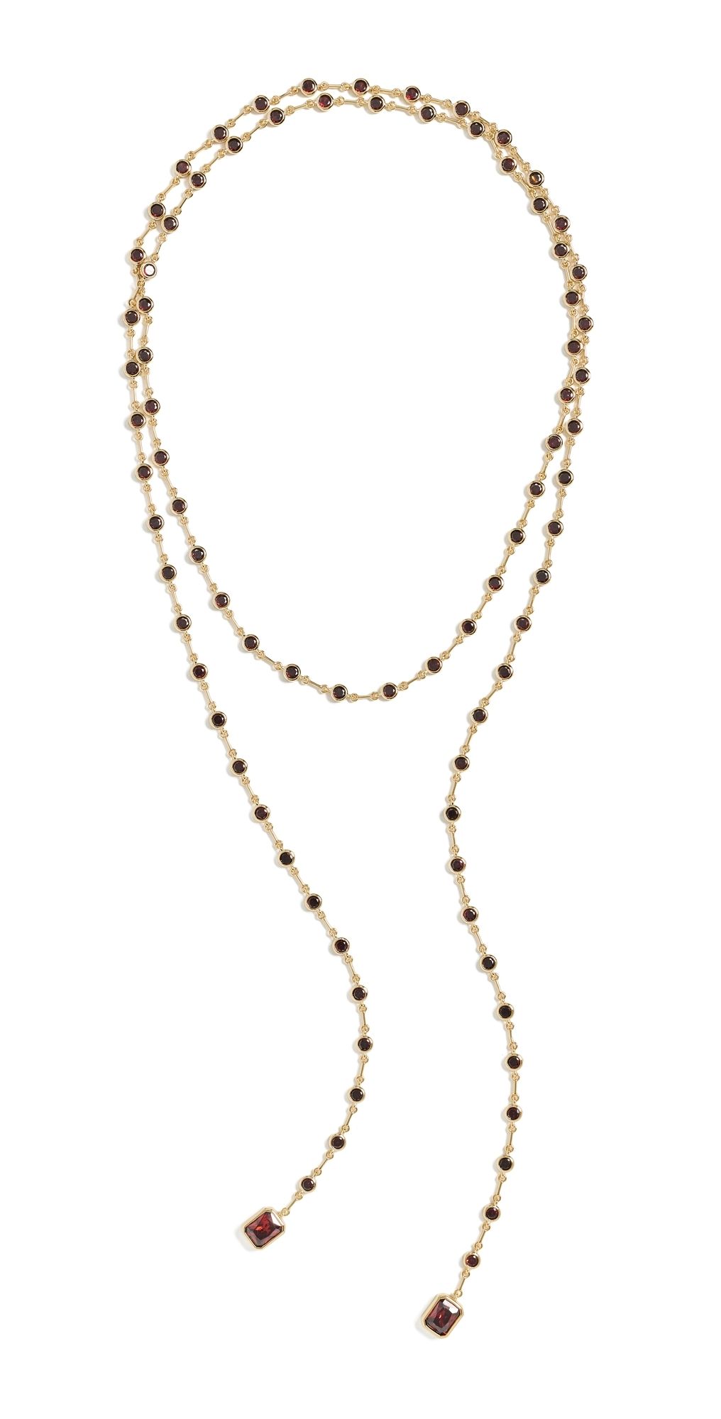 Luv Aj The Elizabeth Garnet Stone Wrap Necklace Gold One Size