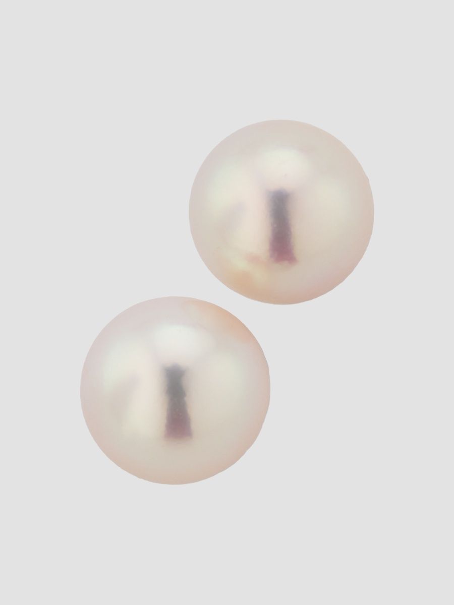 Women's 18K Yellow Gold & Akoya Pearl Stud Earrings/9MM - White Gold