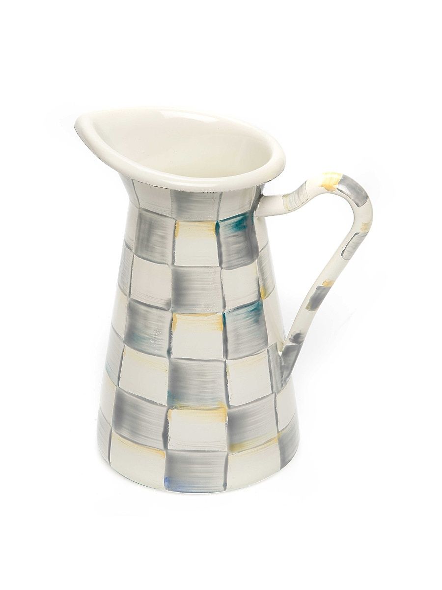 Sterling Check Enamel Practical Pitcher - Size Medium