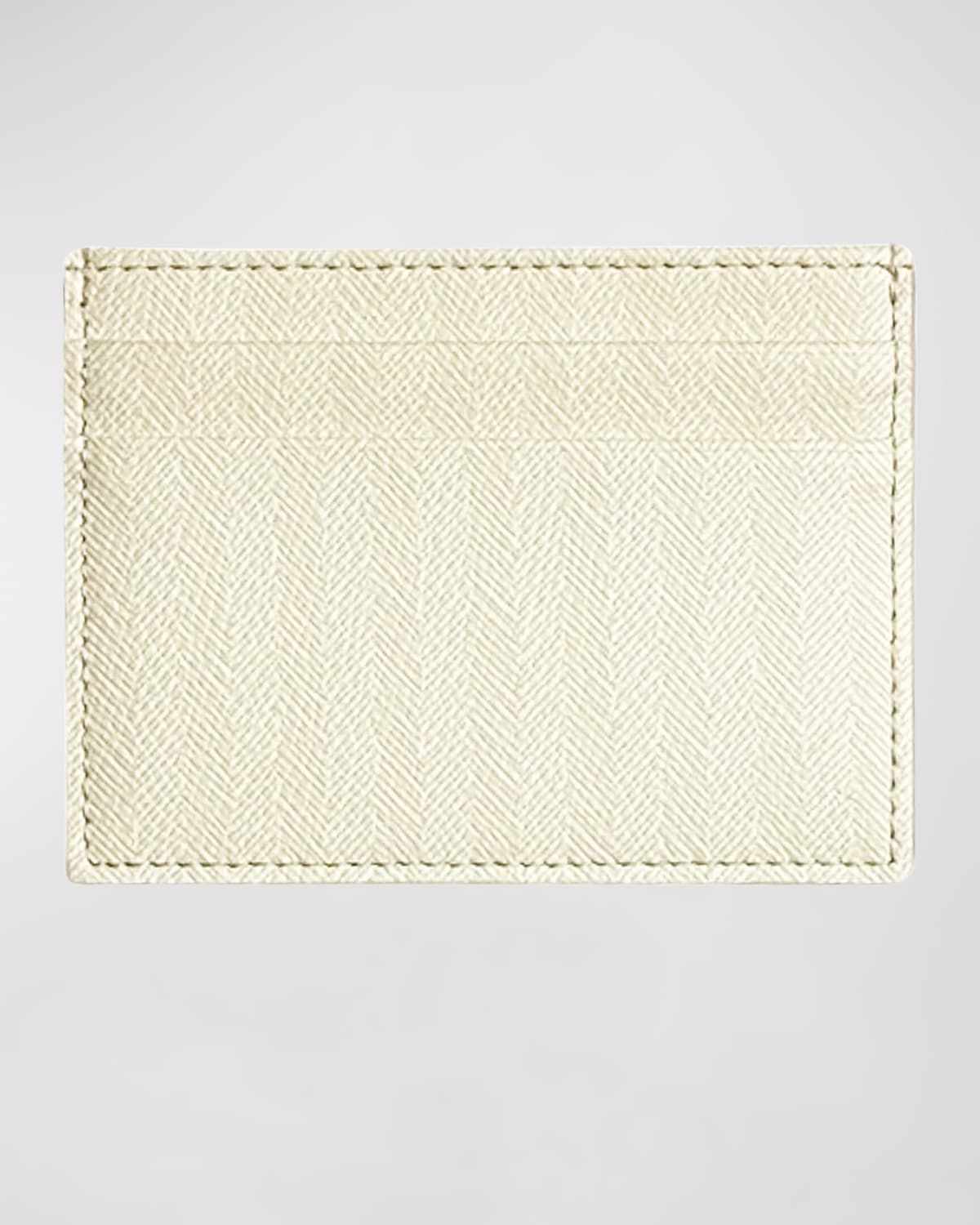 Chevron Leather Credit Card Case