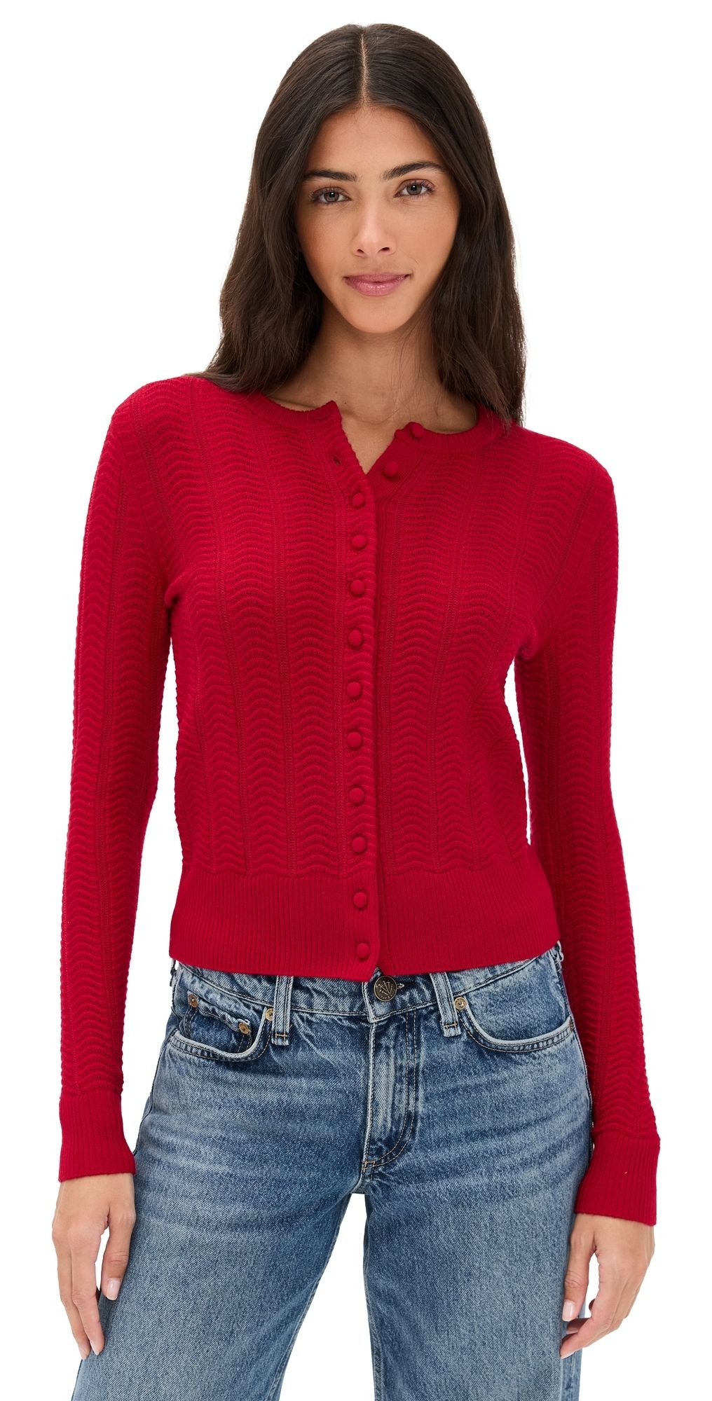 rag & bone Francesca Merino cardigan Red XL