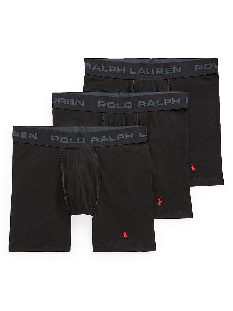 Men's 3-Pack Logo Boxer Briefs - Black - Size Large