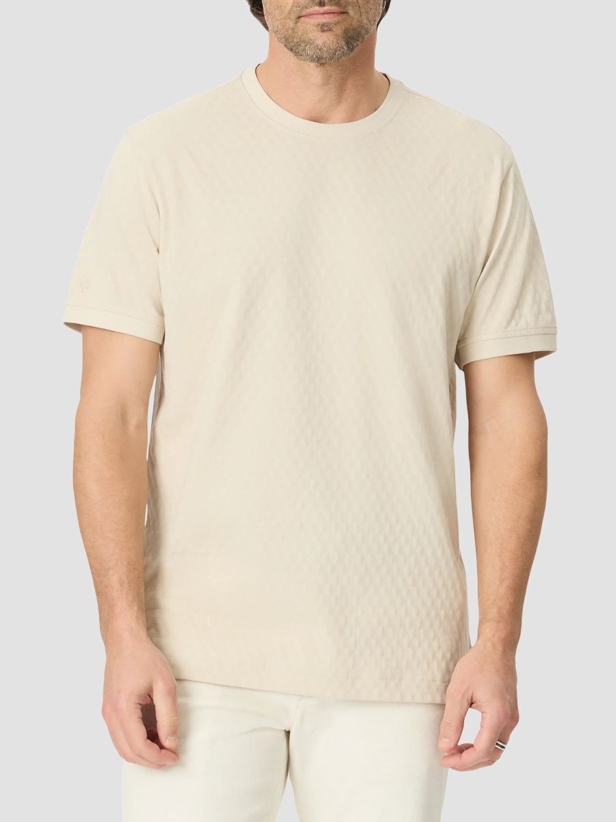 Robert Graham Men's Rowsley Crewneck T-Shirt - Oatmeal - Size Small