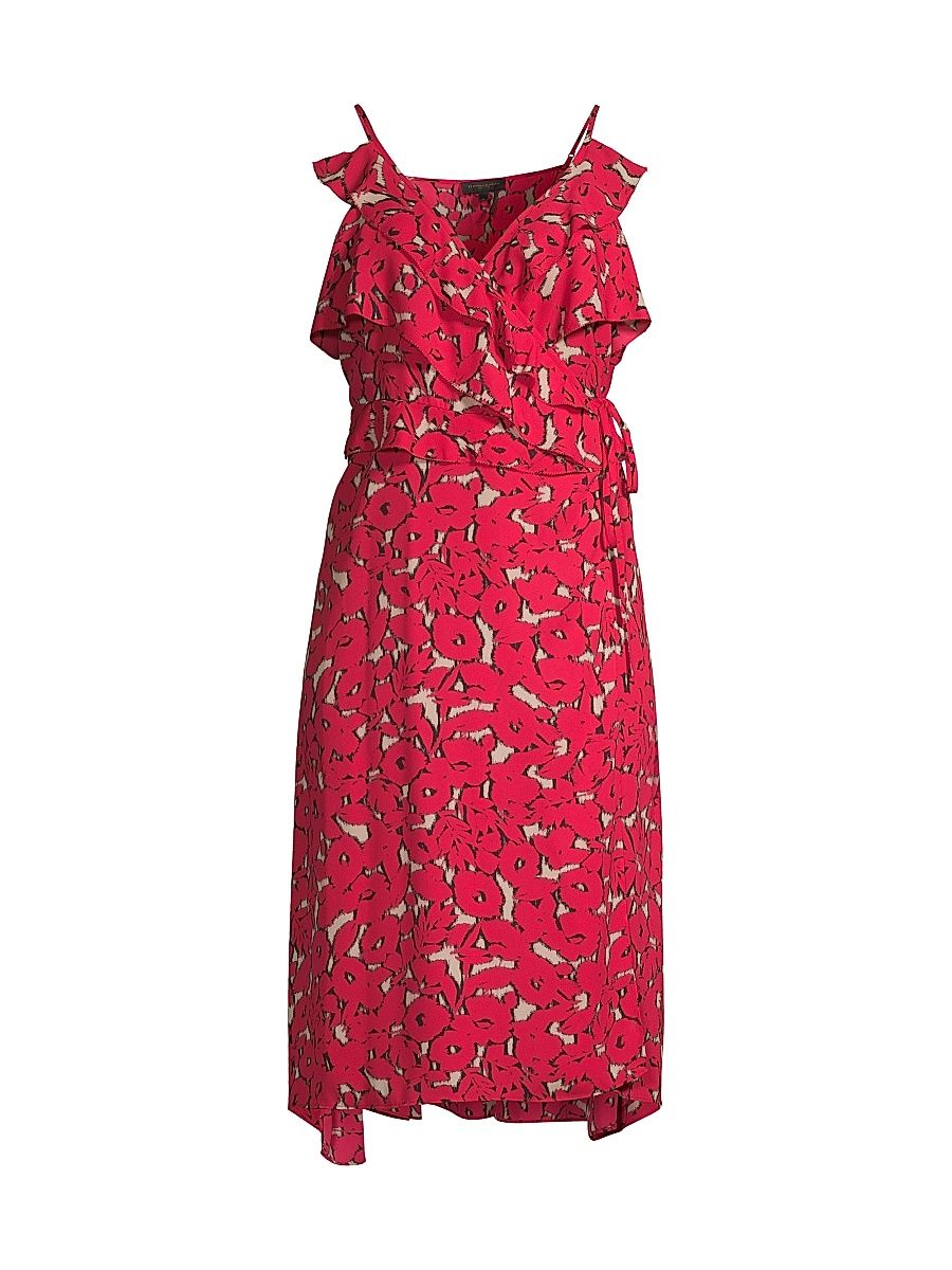 Women's Rustic Chic Georgette Wrap Midi-Dress - Size XS