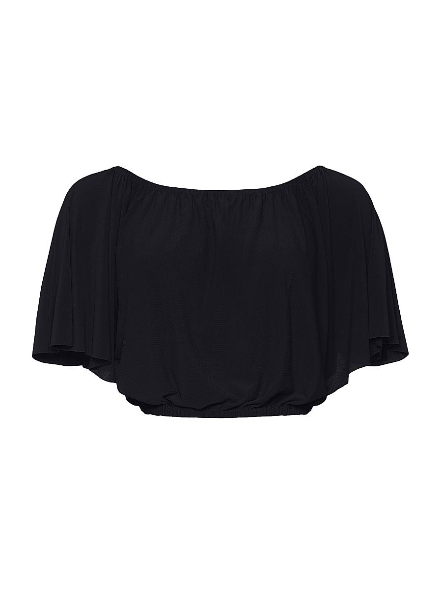 Women's Solal Off-The-Shoulder Crop Top - Ultra - Size Small