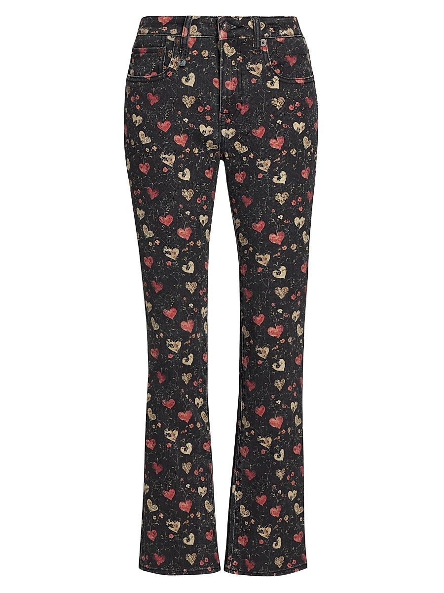 Women's Kick Fit Printed Straight Jeans - Black Valentine - Size 31