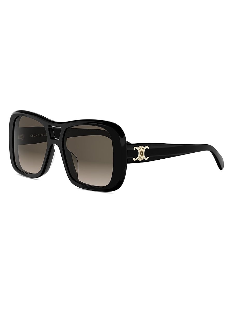 Women's Triomphe 55MM Pilot Sunglasses - Black Brown
