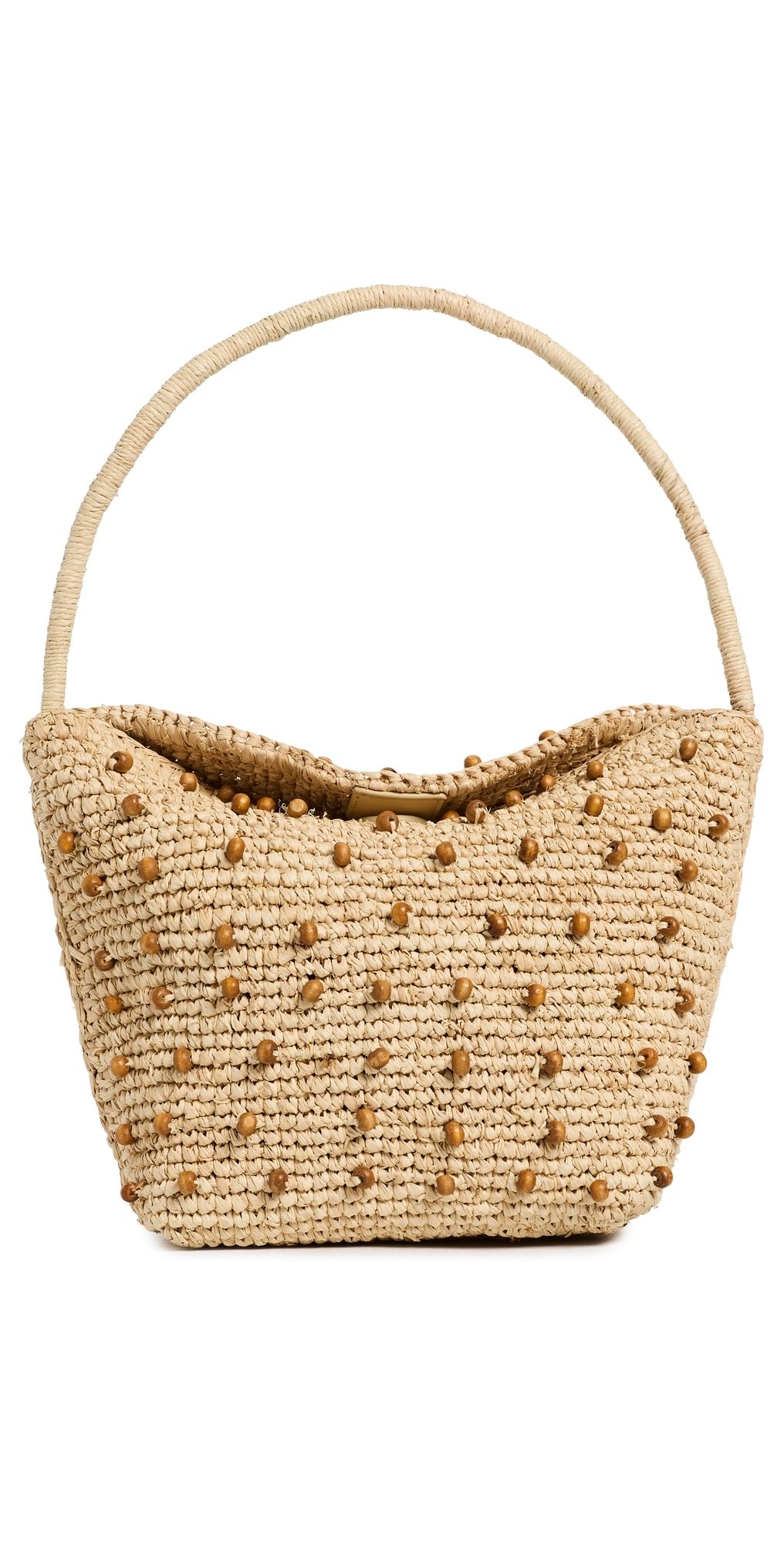 Madewell Raffia Handwoven Beaded Shoulder Bag Natural Beaded Multi One Size