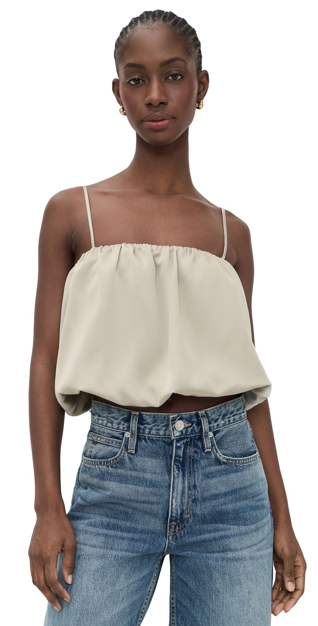 Susana Monaco Satin Bubble String Top Sandstone XL