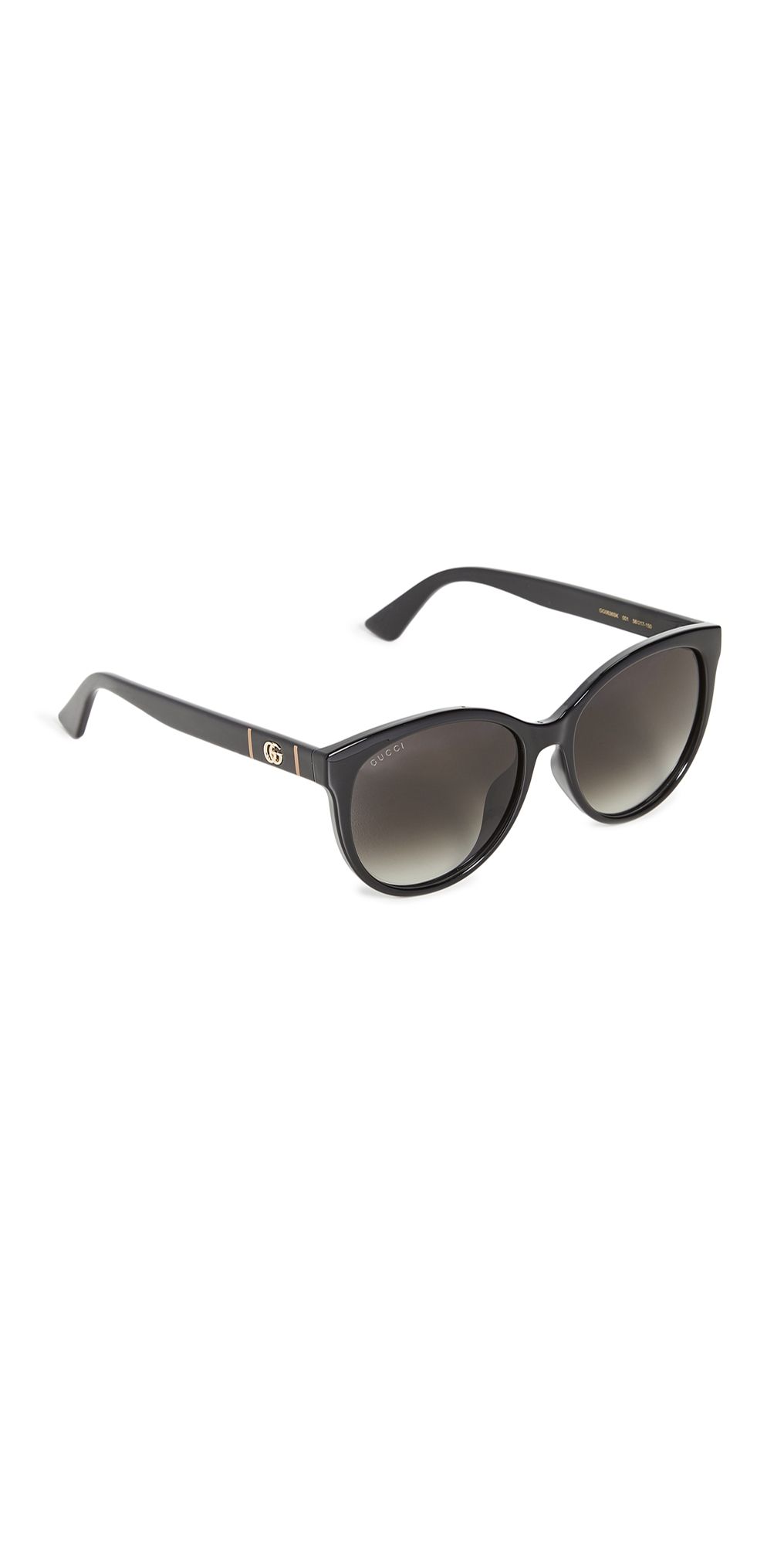 Gucci Logo Soft Cat Eye Sunglasses Shiny Black One Size