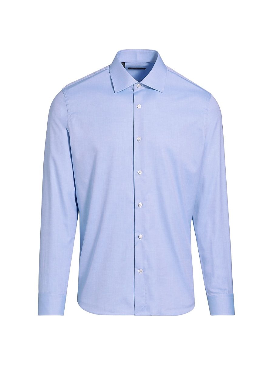 Men's Cotton Classic Dress Shirt - Light Blue - Size 18
