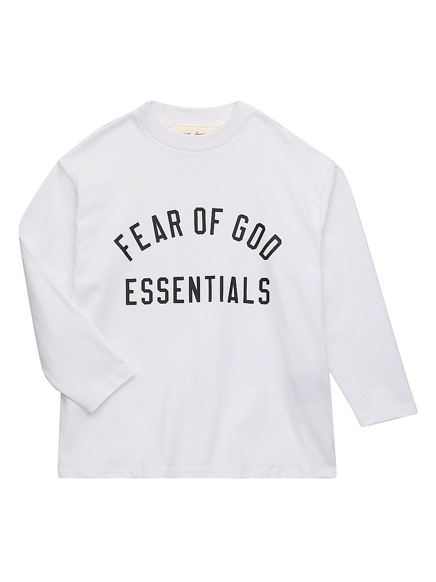 Little Kid's & Kid's Logo Long-Sleeve Shirt - Bright White - Size 12