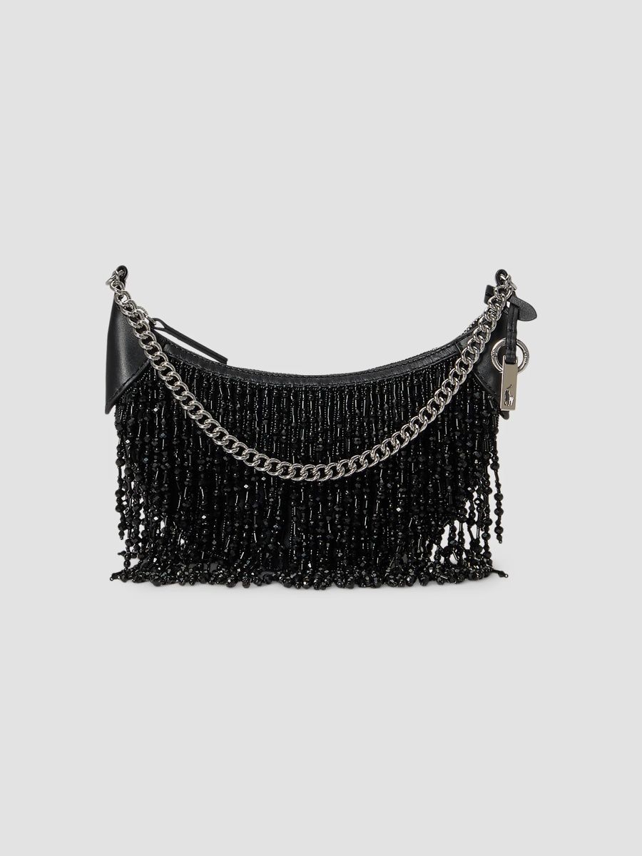 Polo Ralph Lauren Women's Polo ID Mini Fringed Shoulder Bag - Black