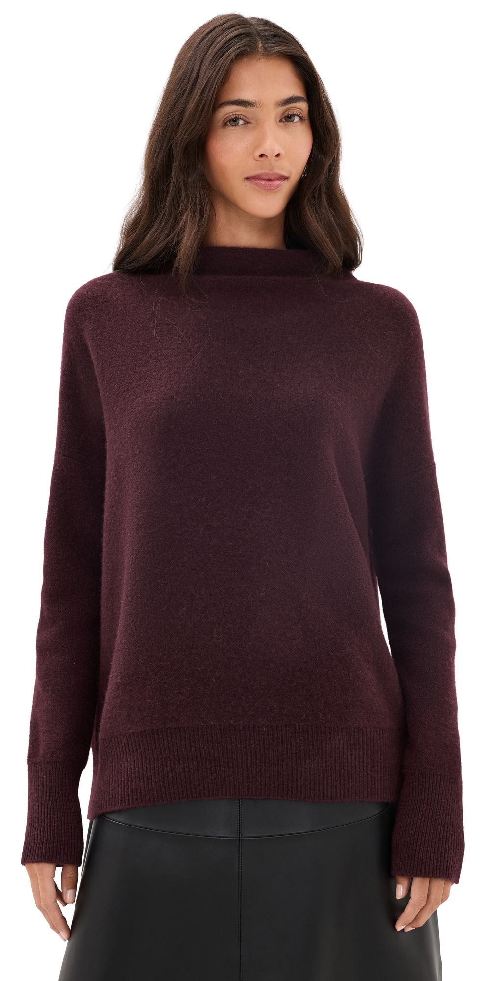Vince Boiled Cashmere Funnel Neck Pullover pinewood XXS