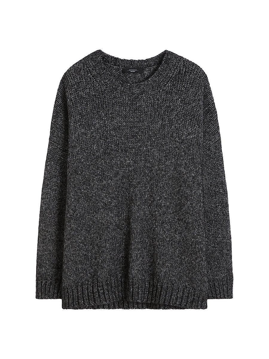 Women's Oversized Mohair and Lurex Sweater - Dark Grey - Size XXL