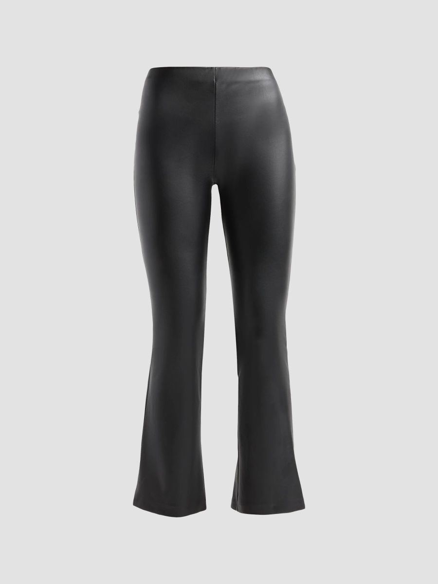 Generation Love Women's Faux-Leather Flare Leggings - Black - Size XS