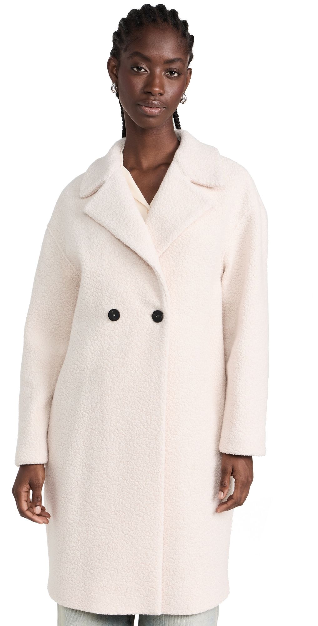 Harris Wharf London Dropped Shoulder Bouclé Coat Ecru 38