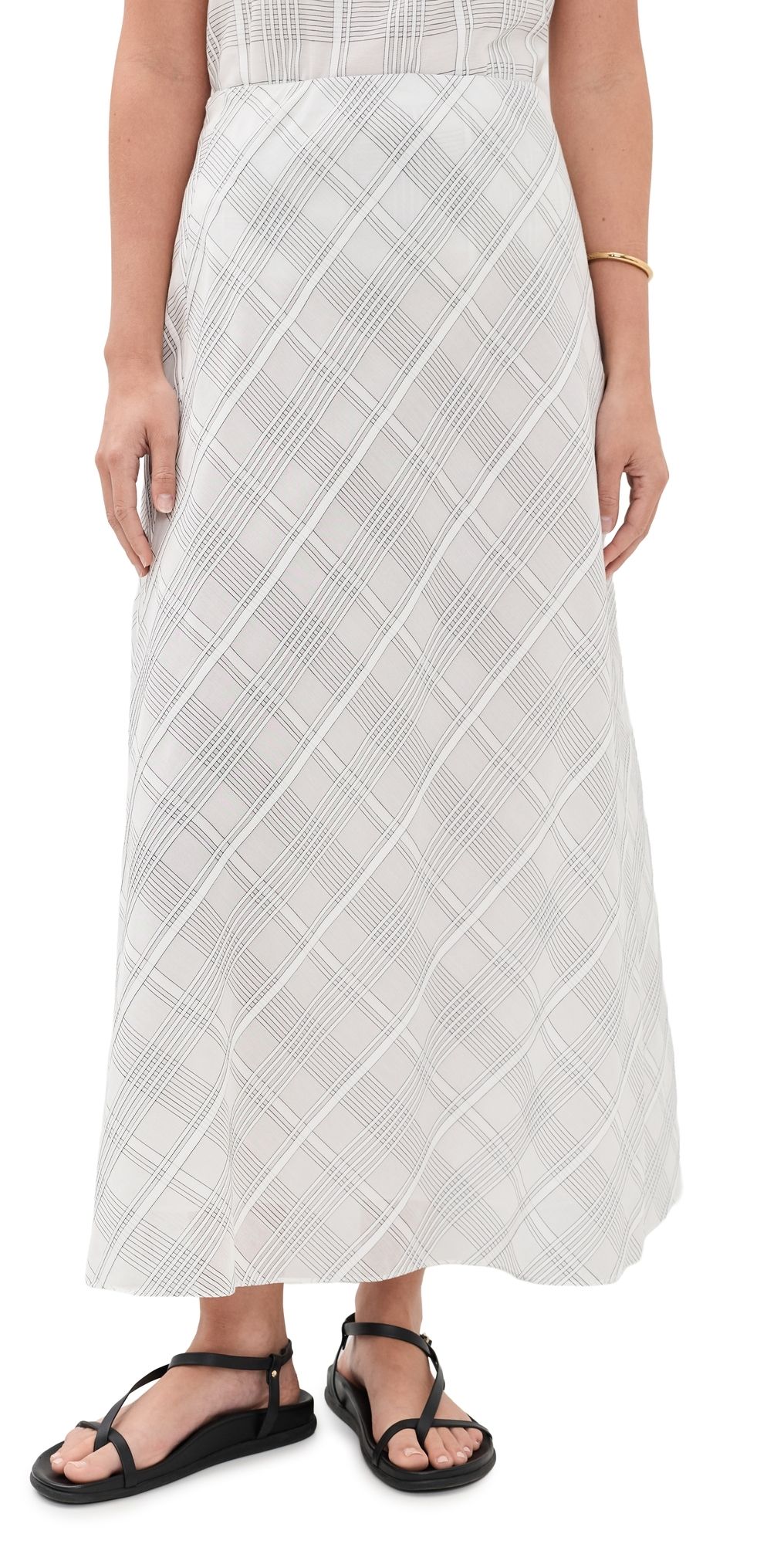 rag & bone Wren Plaid Skirt White Plaid L