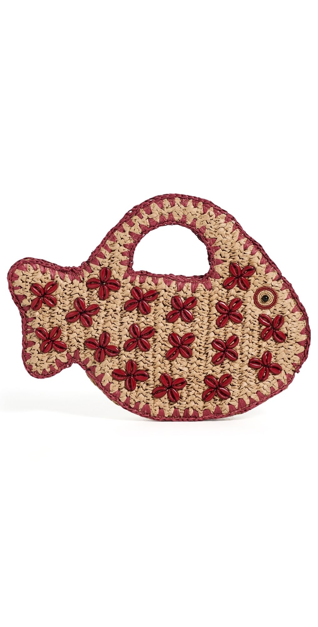 SIMONMILLER Puka Fish Bag Natural/Burgundy One Size