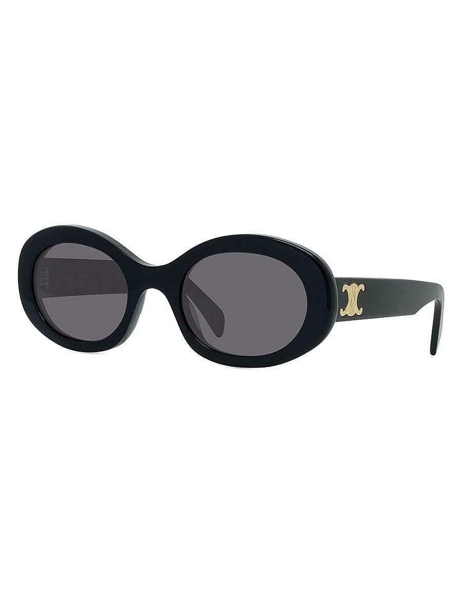 Women's Triomphe 52MM Oval Sunglasses - Shiny Black Roviex