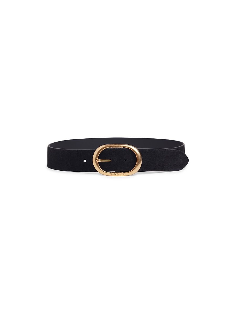 Women's The Suede Jean Belt - Black Antique Brass - Size XL