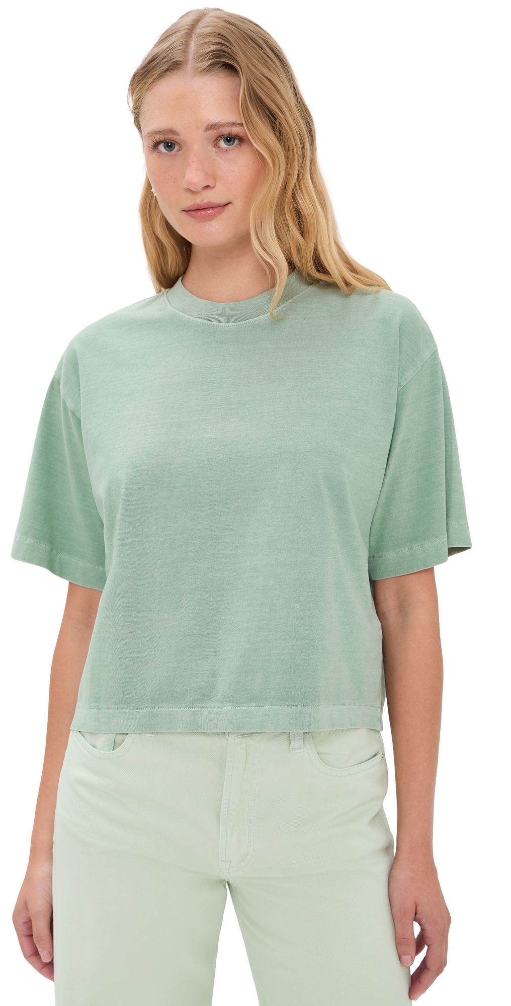 Madewell Madewell x Shopbop Boxy Crop Tee Pale Celadon M