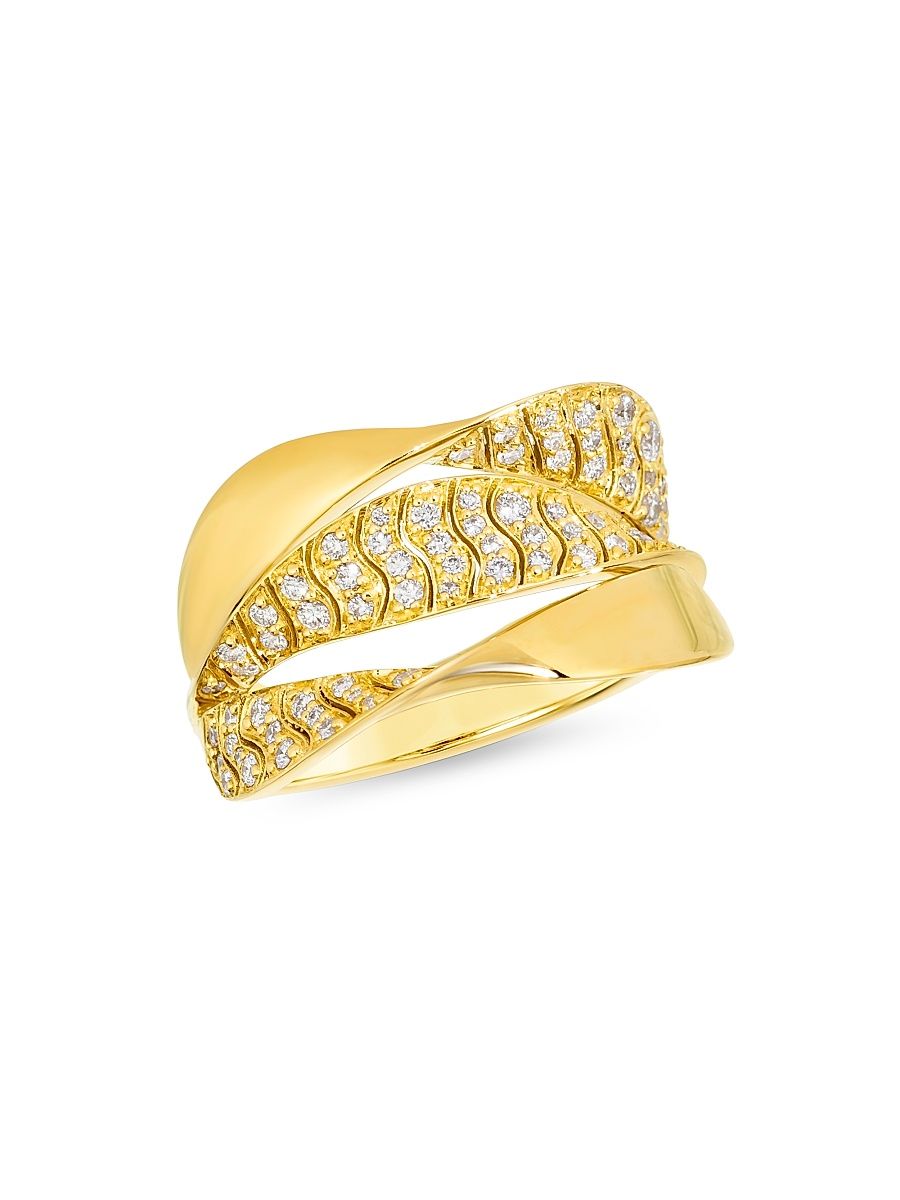 Women's Dunas 18K Yellow Gold & 0.49 TCW Diamond Ring - Yellow Gold - Size 7