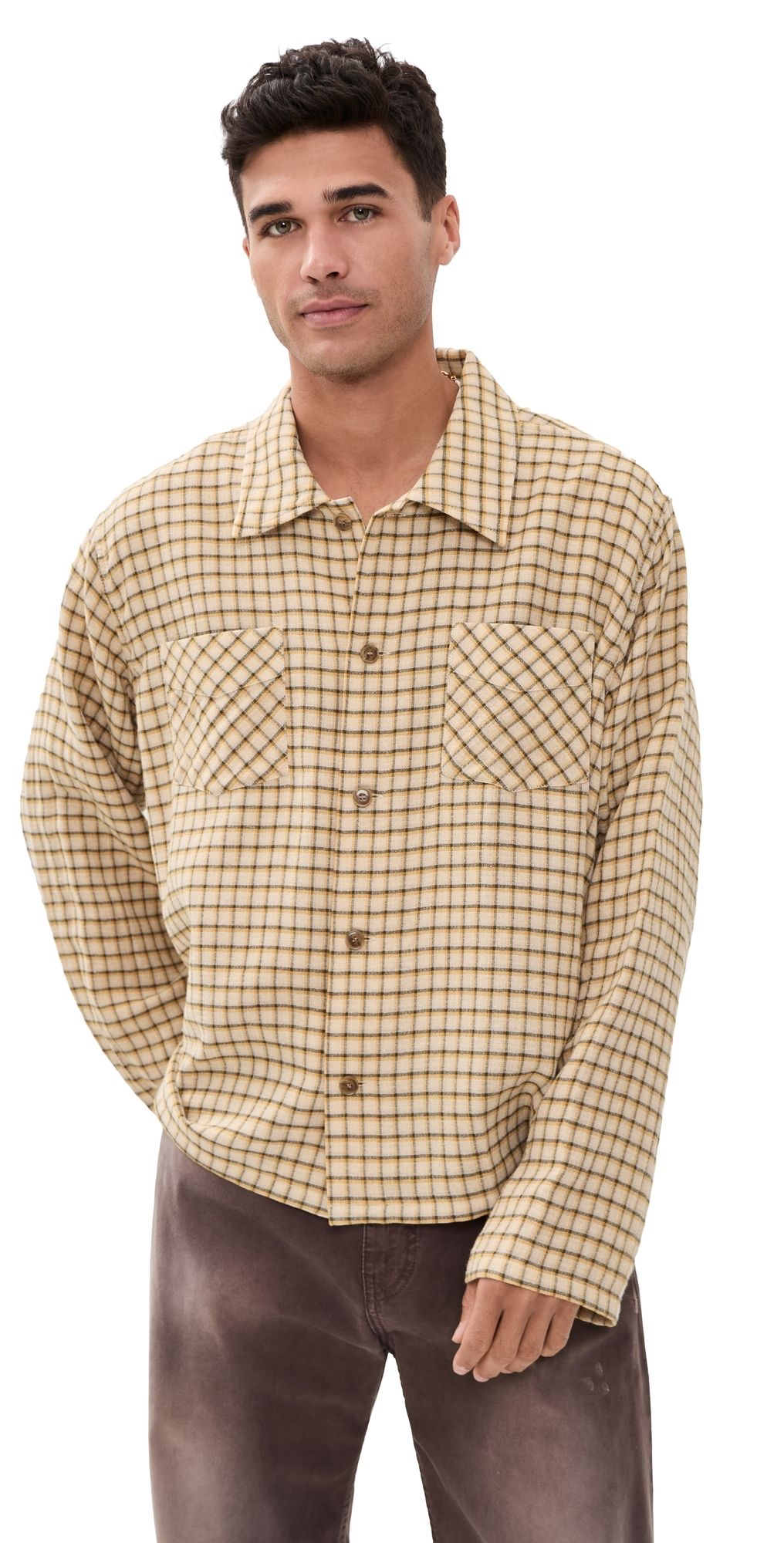 Stockholm Surfboard Club Club Overshirt Yellow Check XL