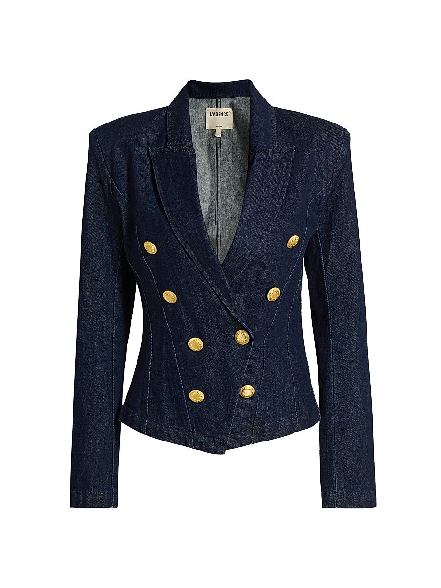 Women's Emerson Denim Structured Blazer - Ardmore - Size Large