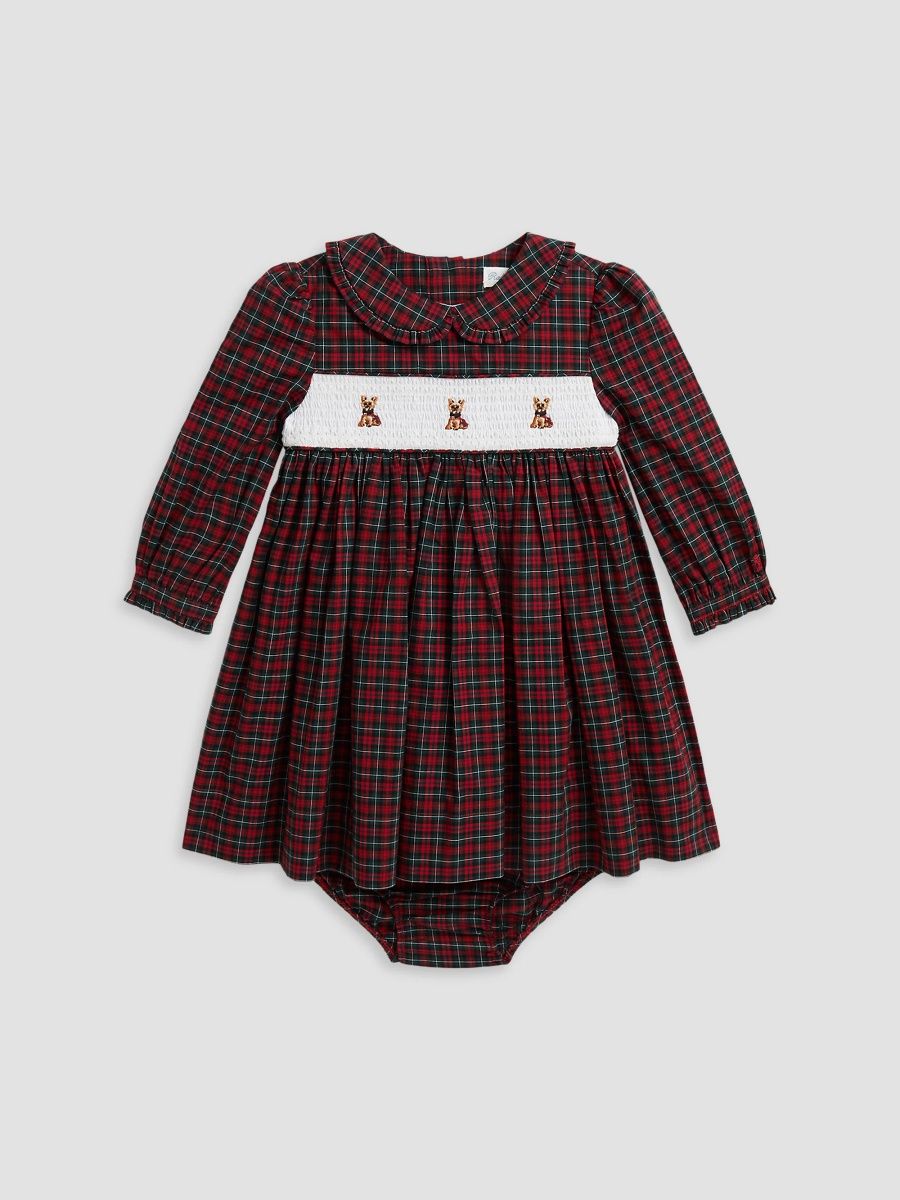 Polo Ralph Lauren Girl's Baby Girl's Plaid Cotton Dress & Bloomers Set - Green Red Multi - Size 9 Months