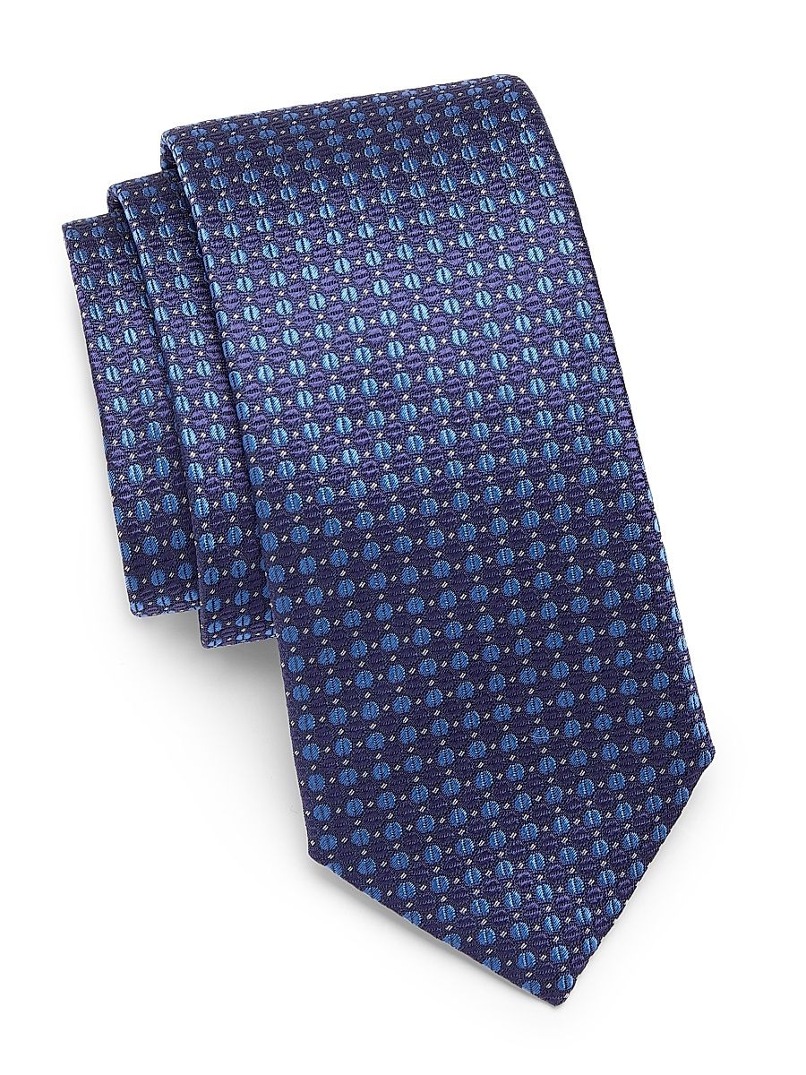 Men's COLLECTION Geometric Silk Tie - Blue