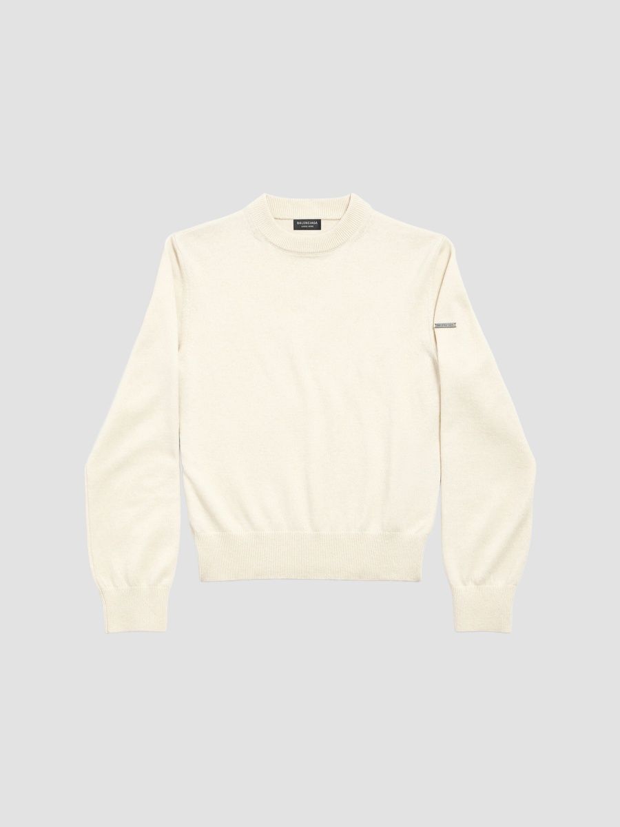 Balenciaga Women's Crew Neck Sweater - Cream - Size XS