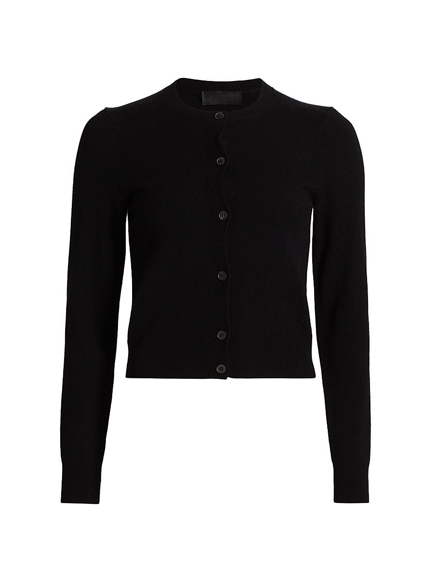 Women's March Crewneck Cashmere Cardigan - Black - Size Large
