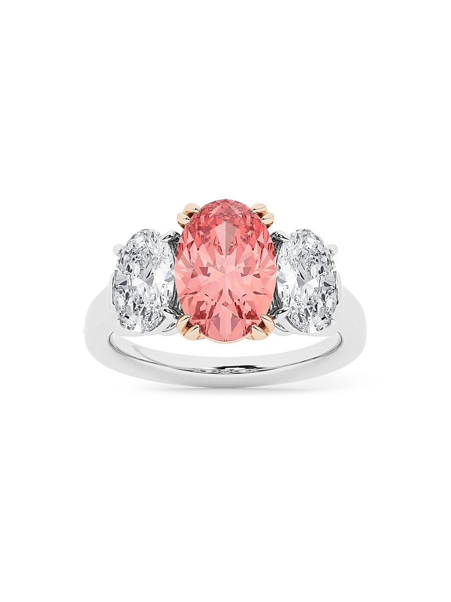 Women's Two-Tone 14K Gold & 5.73 TCW Lab-Grown Diamond 3-Stone Ring - Two Tone - Size 7