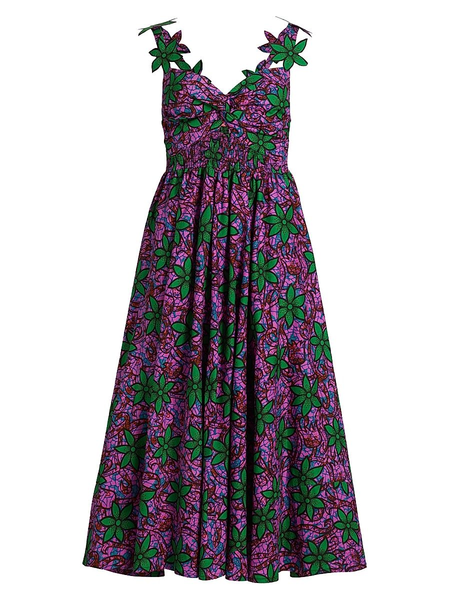 Women's Toye Floral Midi-Dress - Size Large