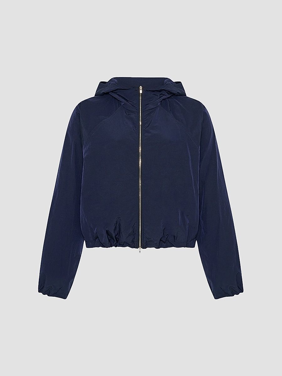 Women's Nylon Short Blouson Jacket - Navy - Size Small