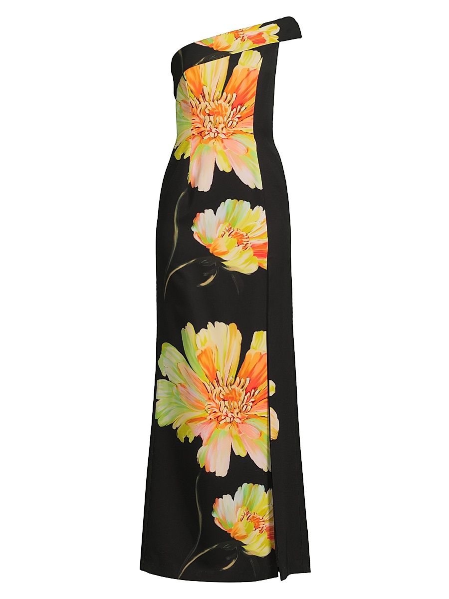Women's Dolan Floral One-Shoulder Gown - Bursting Bloom - Size 10