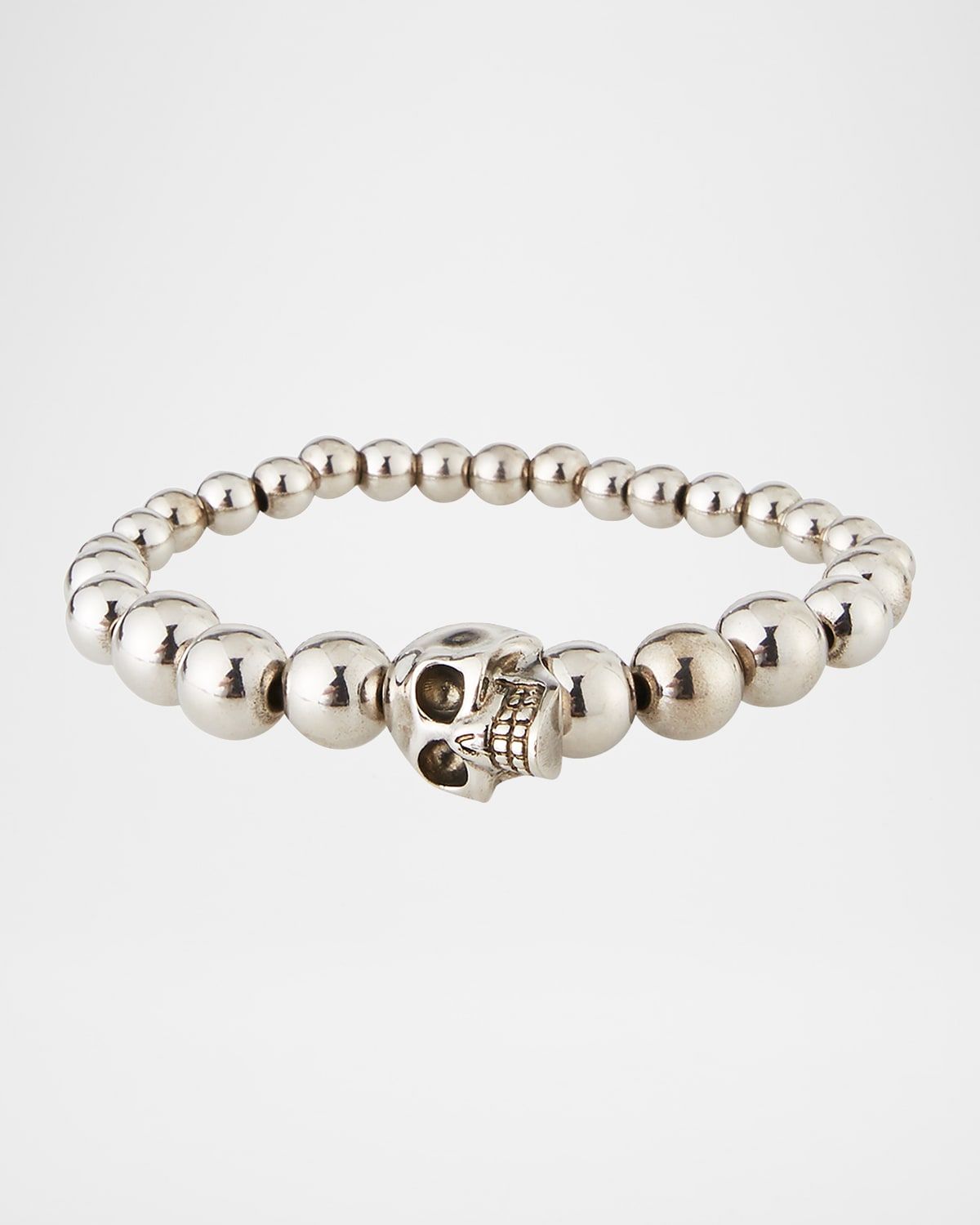Men & apos;s Skull Bead Bracelet, Silver