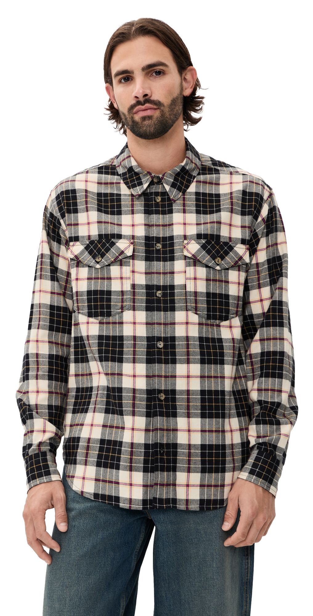 Isabel Marant Saul Button Down Shirt Ecru/Black XL