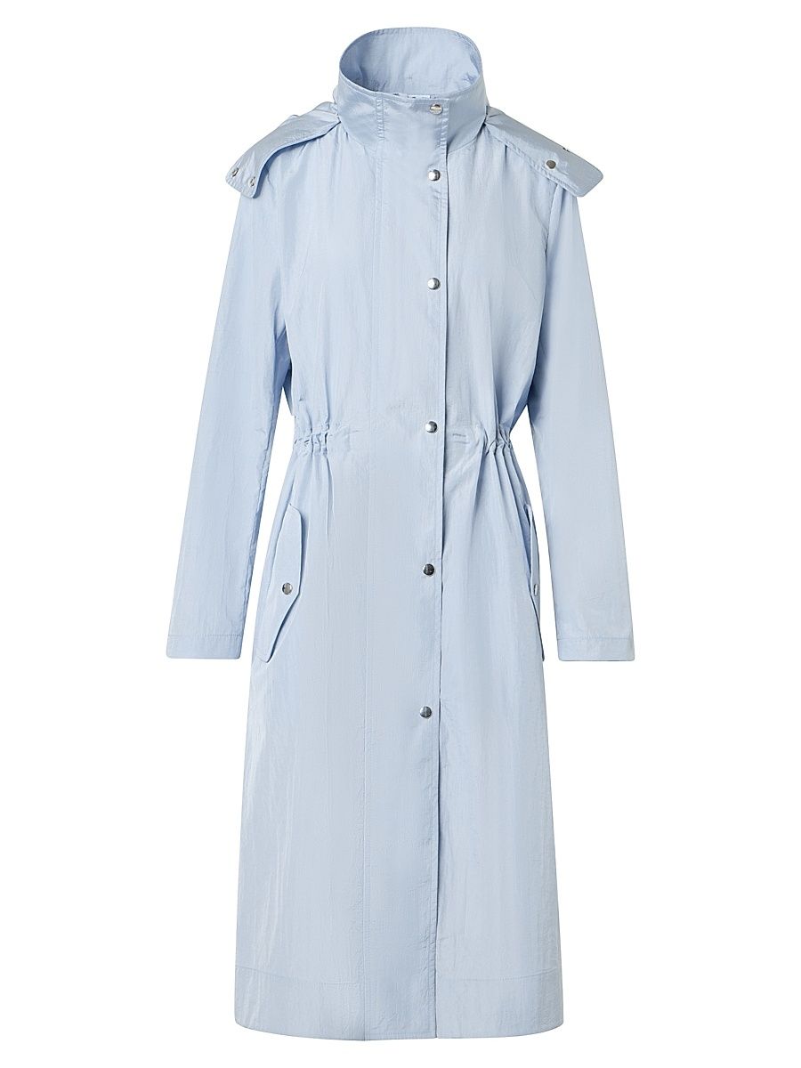 Women's Water Repellent Hooded Parka Coat - Sky Blue - Size 14