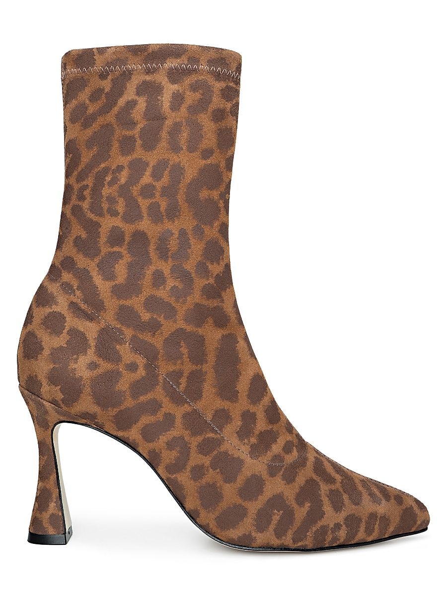 Women's Severine 120MM Leopard Suede Booties - Leopard - Size 11