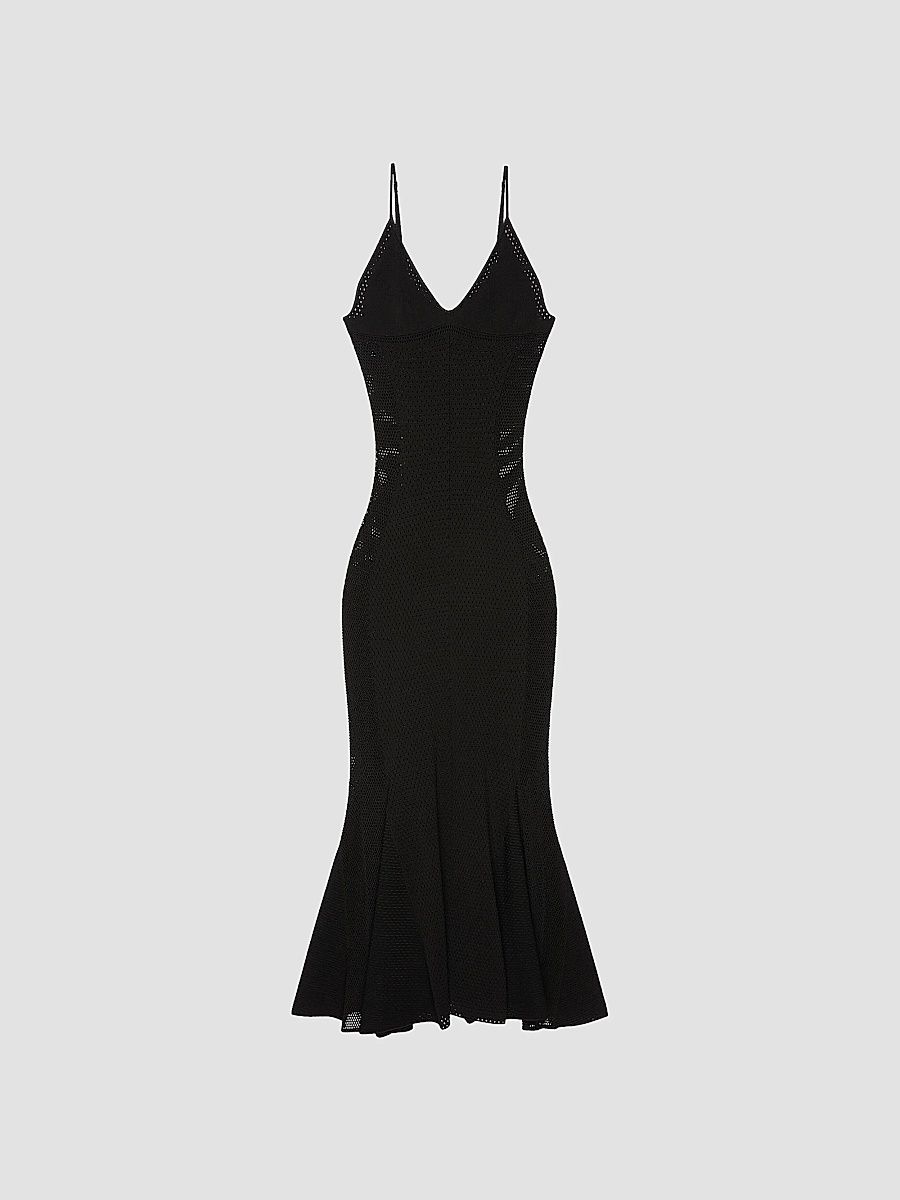 Givenchy Women's Midi Dress in Openwork Knit - Black - Size XS