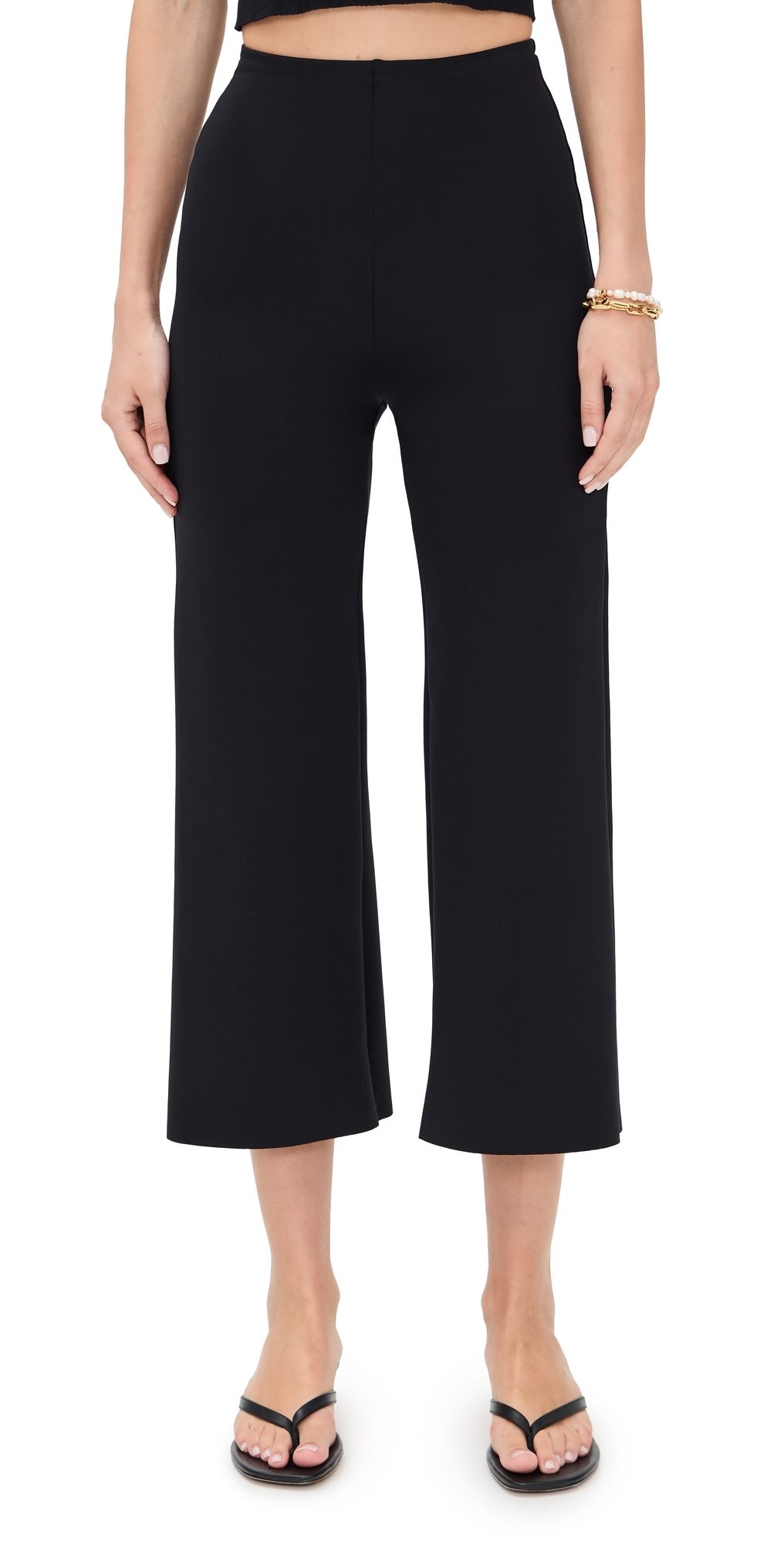 Commando Neoprene Cropped Wide Leg Pants Black S