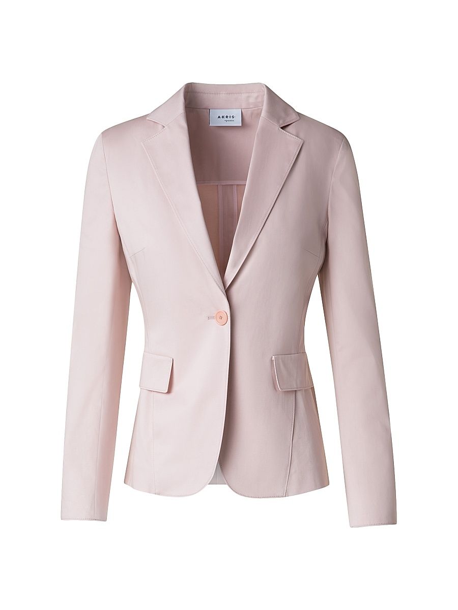 Women's Stretch Cotton Blazer - Rose - Size 14