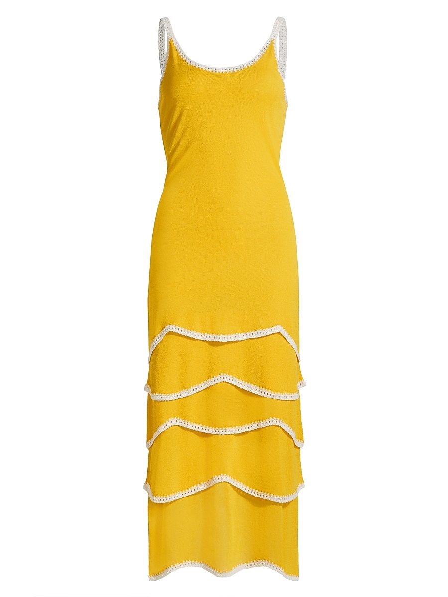 Women's Aurelia Knit Sleeveless Midi-Dress - Lemon Drop Wave - Size XL