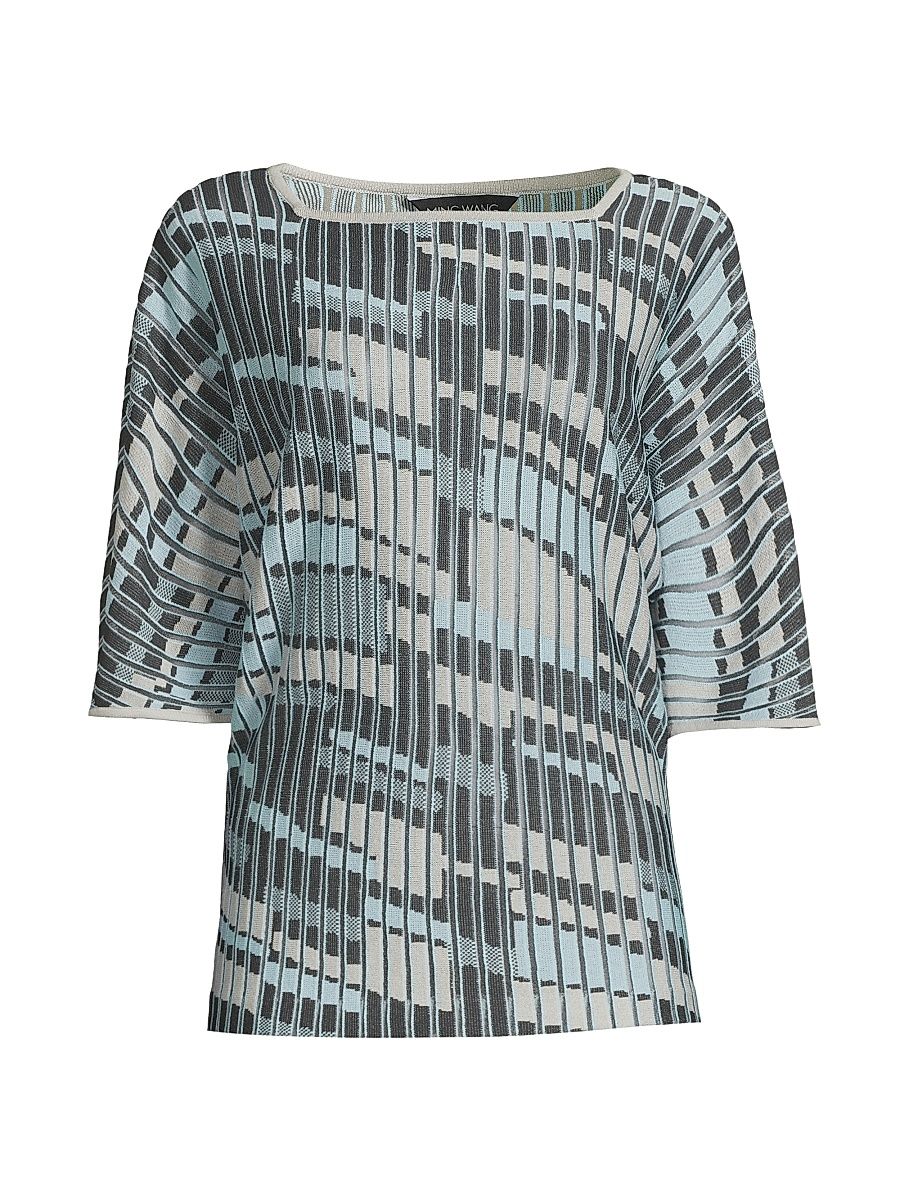 Women's Jacquard Knit Tunic Top - Dawn Granite Lunar Rock - Size Medium