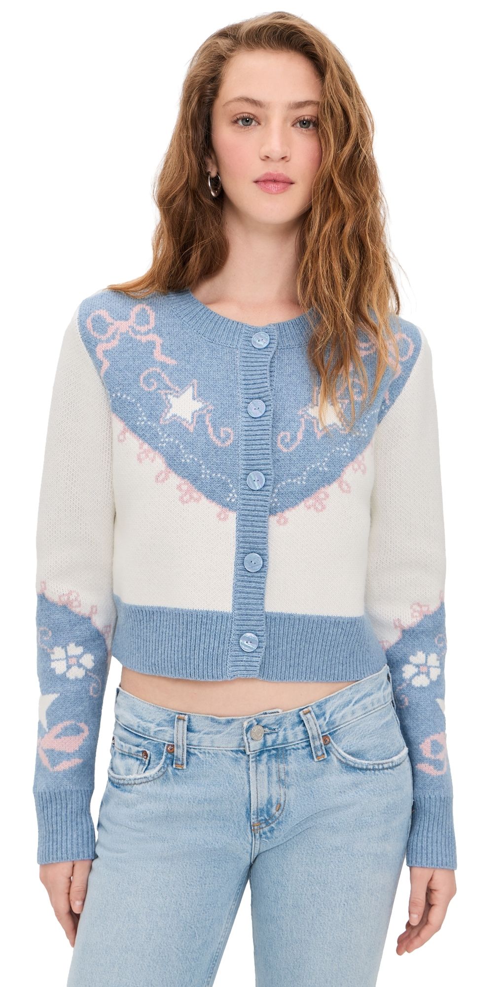 LoveShackFancy Leyah Cardigan Desert Sky XS