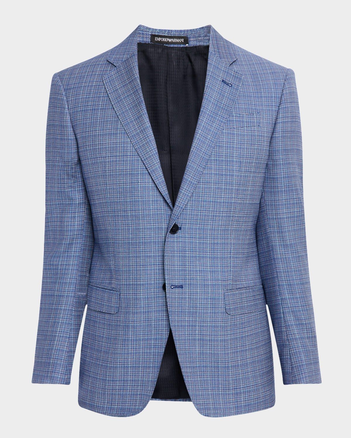 Men & apos;s Textured Plaid Sport Coat