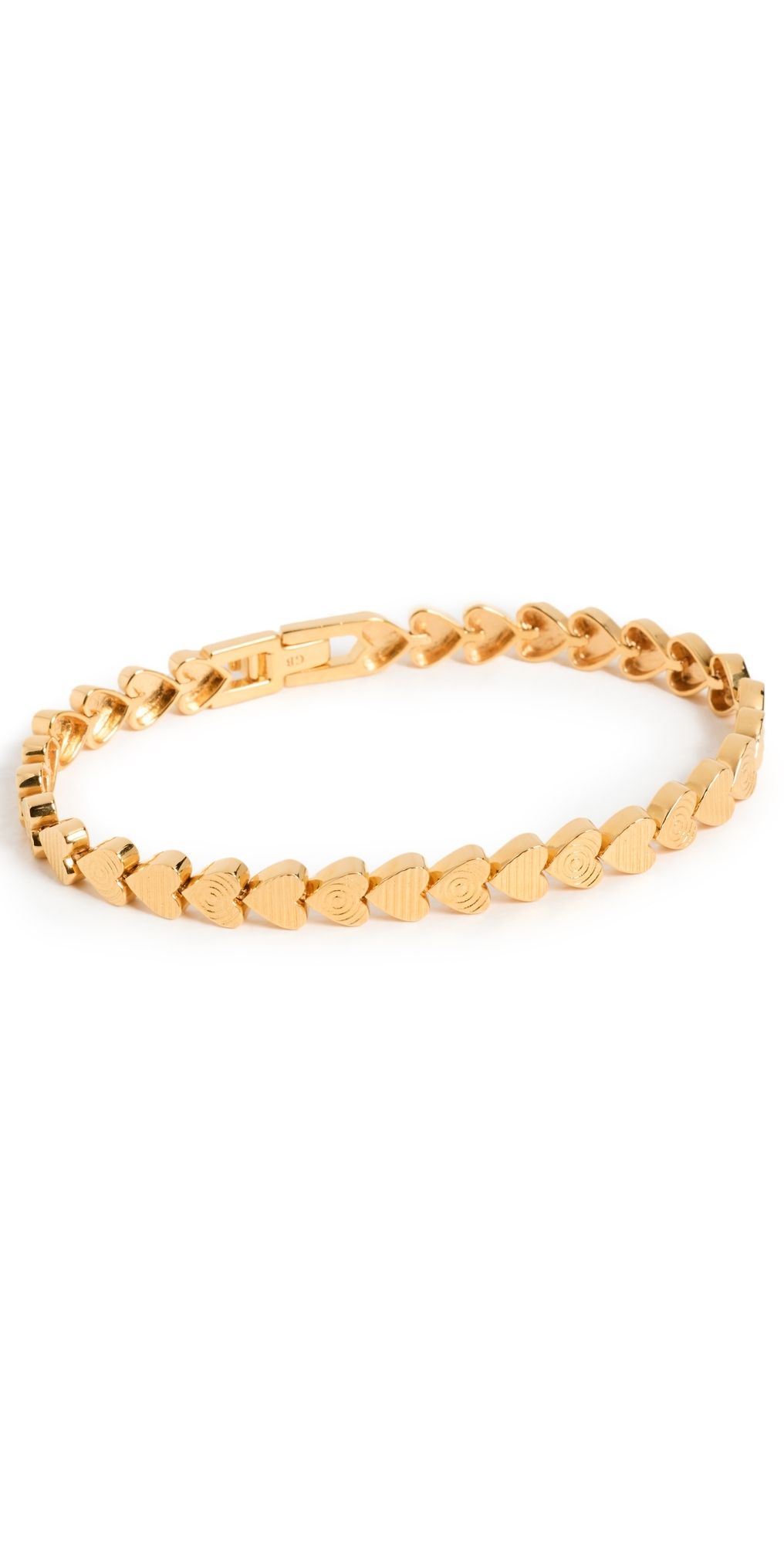 Gwen Beloti Heart Etched Link Bracelet Gold One Size