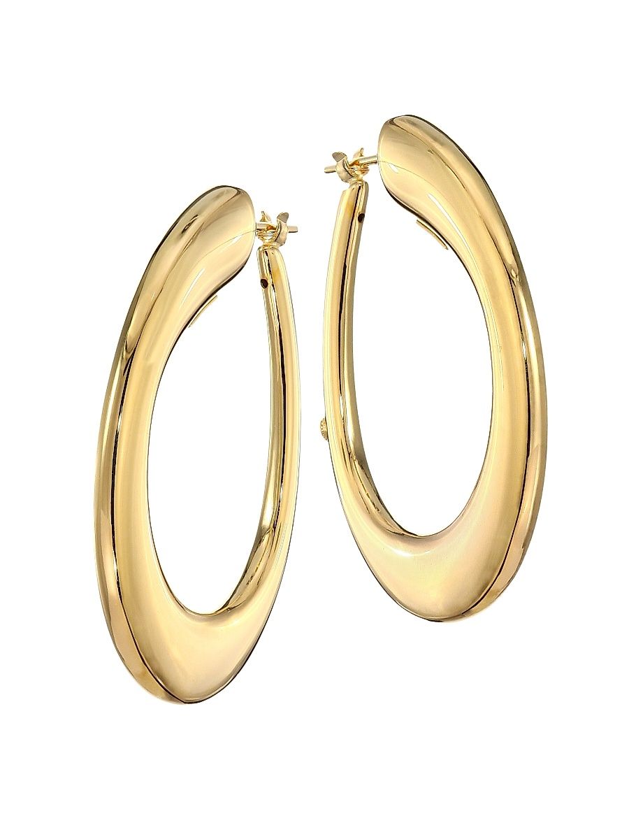 Women's 18K Yellow Gold Hoop Earrings - Gold